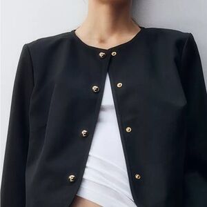 H&M Black Jacket with Gold Buttons
